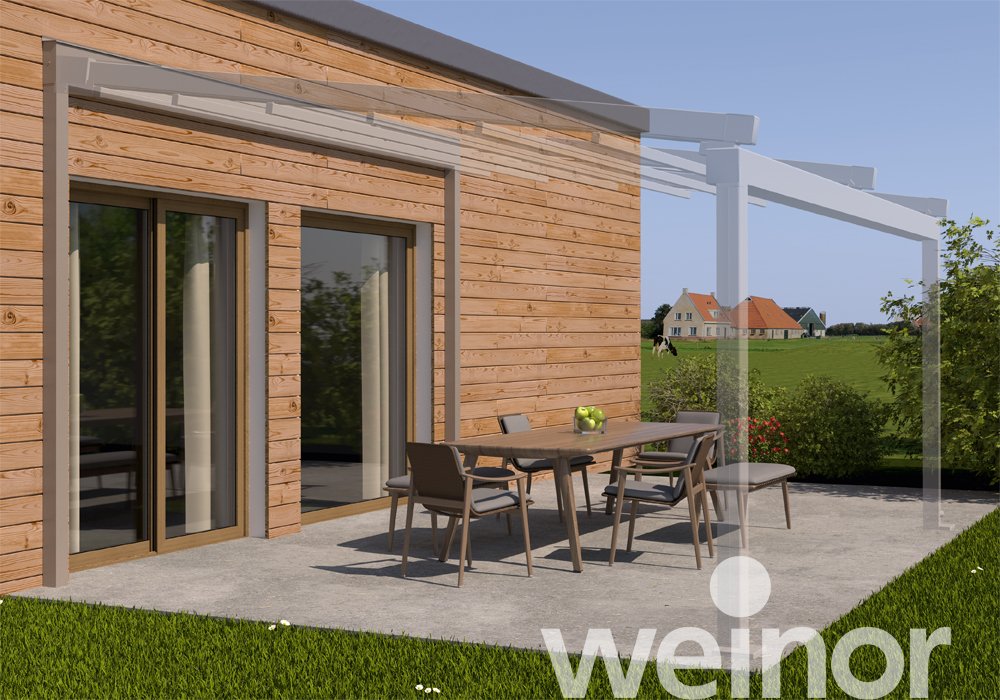 Dragende Wandaansluiting en weinor PergoTex II met Dragende Wandaansluiting