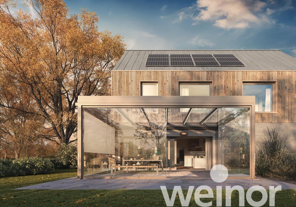 Glazen terrasoverkapping weinor Terrazza Pure MAX met VertiPlus