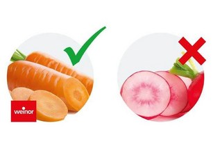 Beeld met twee cirkels: een met een oranje wortel en een met een rode radijs. Logo links onderaan. 