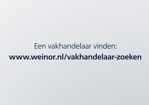 Tekst op een witte achtergrond met een link naar een website voor het vinden van vakhandelaars.