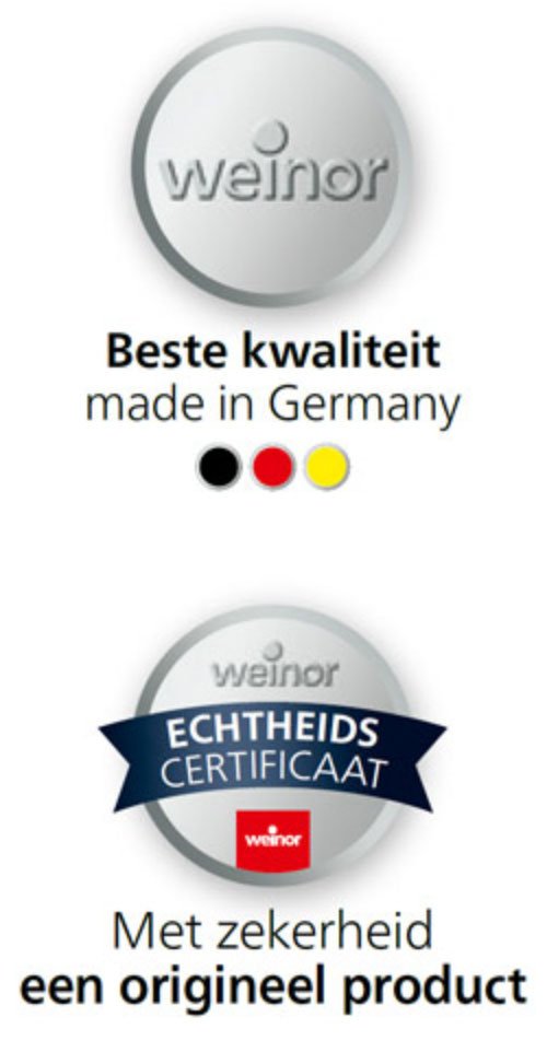Logo met tekst over kwaliteit en echtheid, met grijze en witte elementen. Logo met tekst over kwaliteit en echtheid, met grijze en witte elementen.
